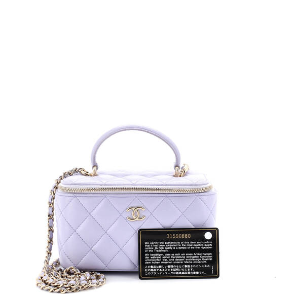 Chanel Small Classic Top Handle Vanity Case with Chain Quilted Lambskin - Picture 2 of 6
